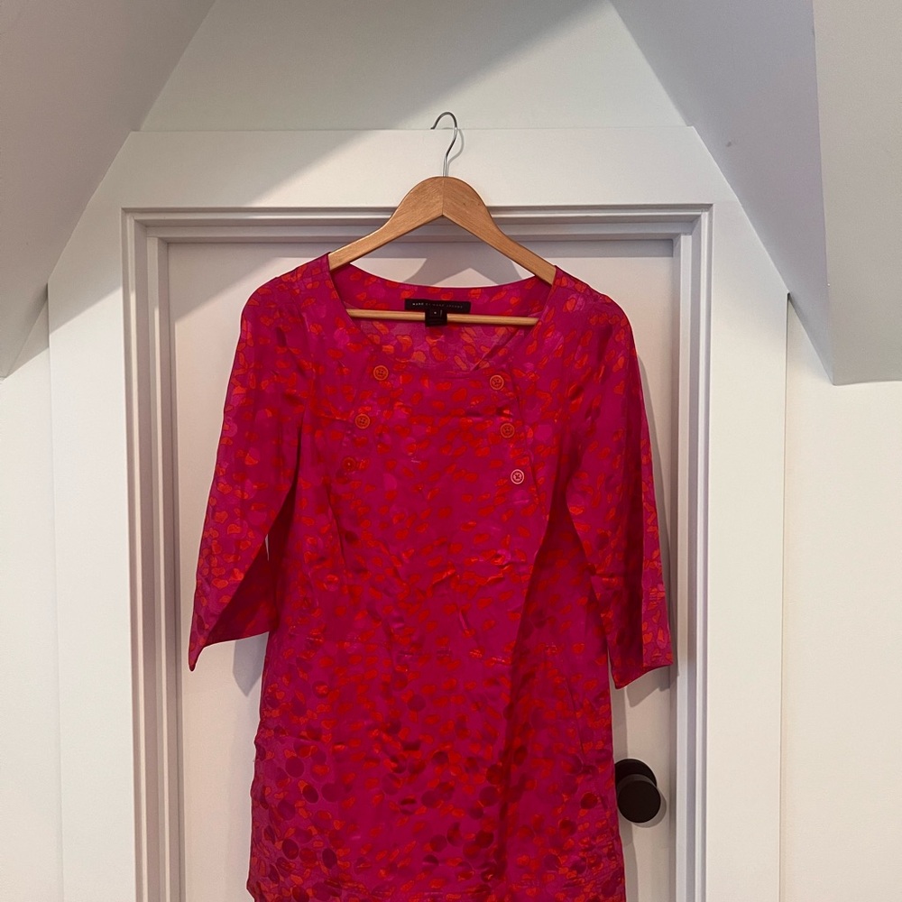 Vintage Y2K Marc By Marc Jacobs Pink and Red Mini Dress